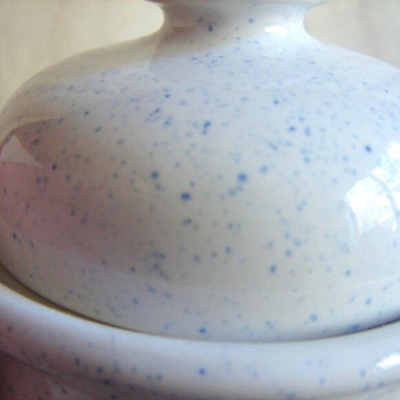 Blue Speckled Stoneware TEAPOT German Democratic Republic GDR ca. 1949-90 Vtg - Picture 3 of 7